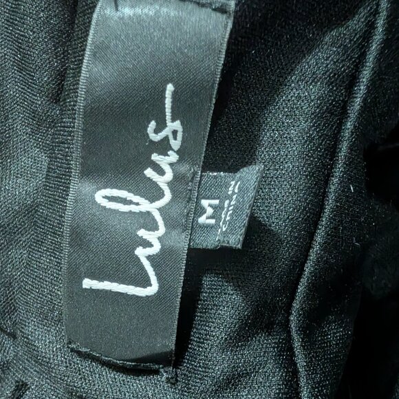 Lulus Size Medium Heavenly Hues Black Chiffon Deep V-Neck Maxi Dress - Picture 11 of 12